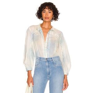 NWT LoveShackFancy Ronda Top In Lily Pond Hand Dye Size Medium $225 MSRP